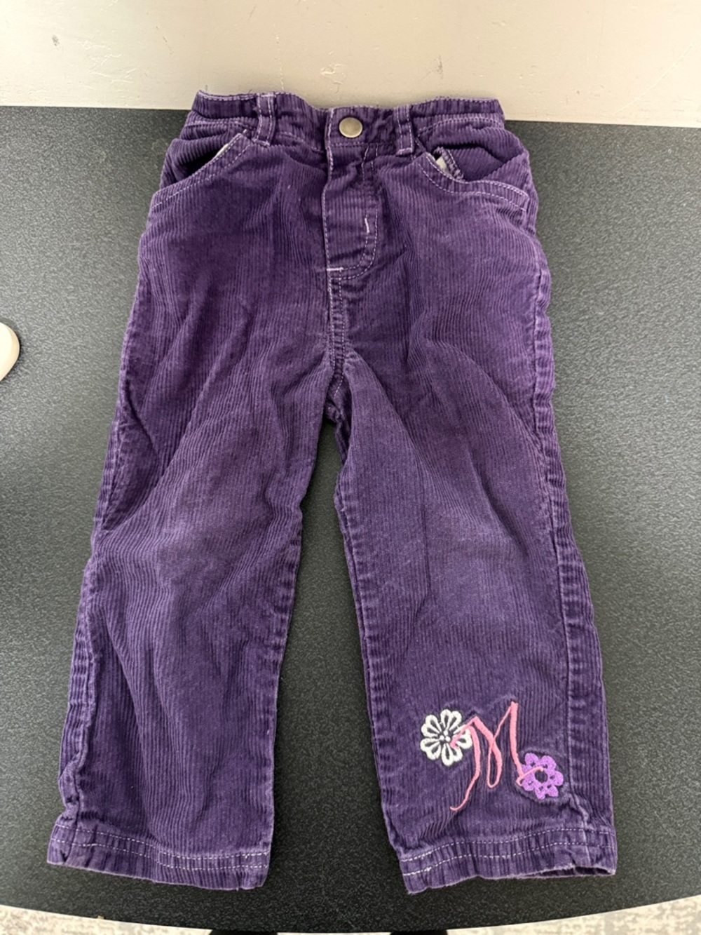 Disney Purple Corduroy Flower Detail Pants